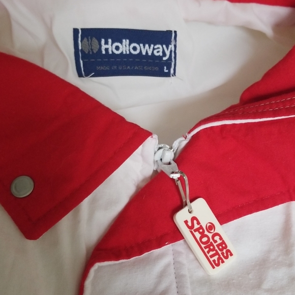 Vintage US Open '92 CBS Sports Jacket White/Red L - Picture 3 of 5